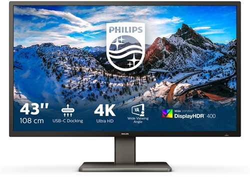 Philips P Line 439P1/00 LED display 108 cm (42.5") 3840 x 2160 Pixels 4K Ultra HD Zwart