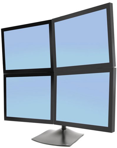 Ergotron DS Series DS100 Quad Monitor Desk Stand 61 cm (24") Zwart Bureau