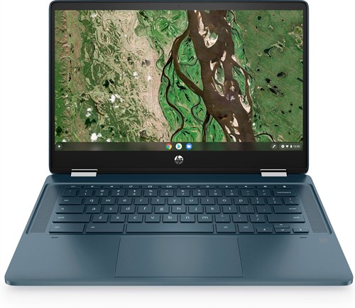 HP Chromebook x360 14b-cb0145nd N6000 35,6 cm (14") Touchscreen Full HD Intel® Pentium® Silver 8 GB LPDDR4x-SDRAM 128 GB eMMC Wi-Fi 5 (802.11ac) ChromeOS Blauw