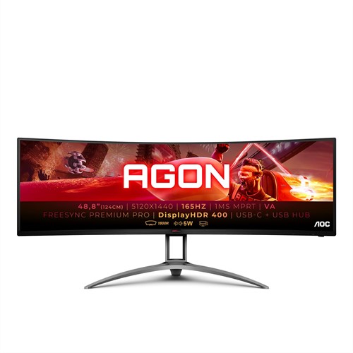 AOC B2 AG493UCX2 computer monitor 124 cm (48.8") 5120 x 1440 Pixels Quad HD LED Zwart
