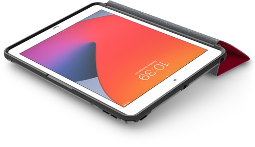 OtterBox Symmetry Folio-hoes voor iPad 7th/8th/9th gen, schokbestendig, valbestendig, dunne beschermende folio-hoes, getest volgens militaire standaard, Rood, Geen retailverpakking