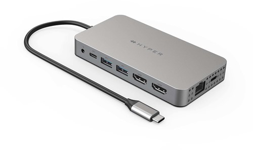 HYPER HDM1H interface hub USB 3.2 Gen 1 (3.1 Gen 1) Type-C 5000 Mbit/s Roestvrijstaal