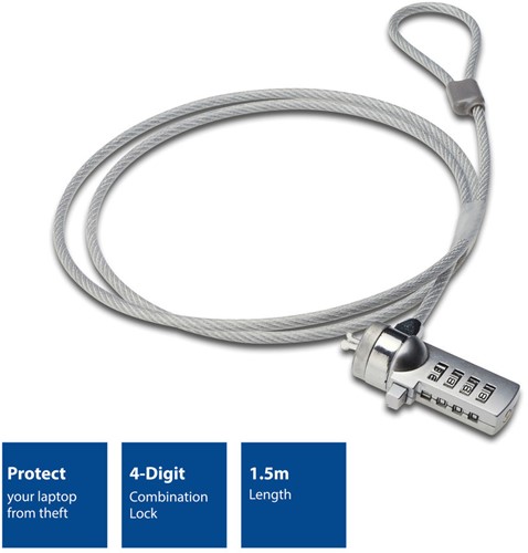 ACT AC9015 kabelslot Zilver 1,5 m-3