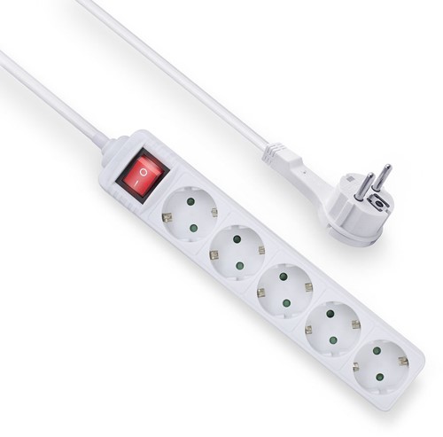 ACT AC2455 power uitbreiding 1,5 m 5 AC-uitgang(en) Binnen Wit