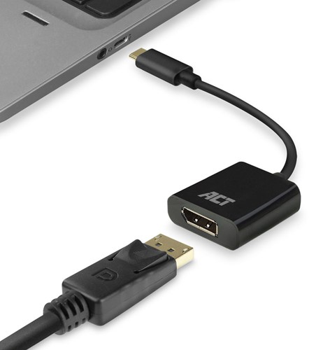 ACT AC7320 video kabel adapter 0,15 m USB Type-C DisplayPort Zwart