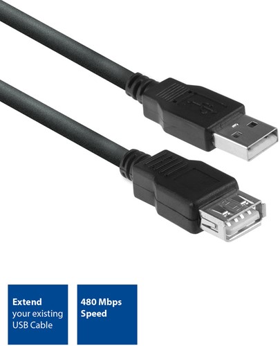 ACT AC3040 USB-kabel 1,8 m USB 2.0 USB A Zwart-2