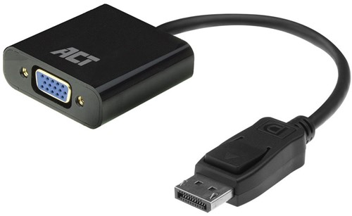 ACT AC7515 video kabel adapter 0,15 m DisplayPort VGA (D-Sub) Zwart