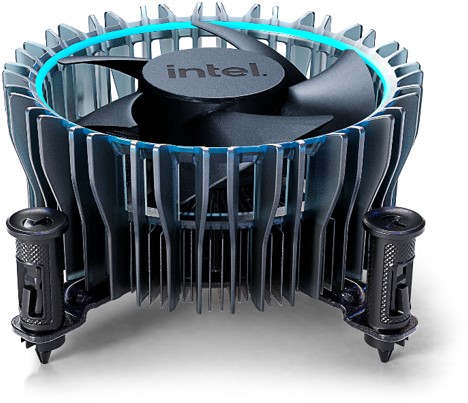 Intel Laminar RM1 Processor Ventilator Zwart, Blauw