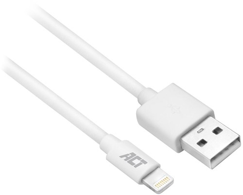 ACT AC3011 Lightning-kabel 1 m Wit