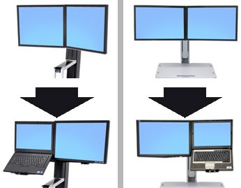 Ergotron WorkFit Convert-to-LCD & Laptop Kit from Dual Displays 50,8 cm (20") Bureau