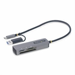 StarTech.com USB 3.0 Multi-Media Geheugenkaart Lezer, SD/microSD/CompactFlash Card Reader, Compacte 5Gbps USB Kaart Adapter, Externe USB-C Kaartlezer met ingebouwde USB-A Adapter, Werkt met elk bestur