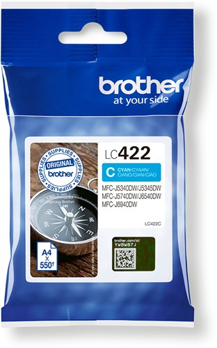 Brother LC-422C inktcartridge 1 stuk(s) Origineel Cyaan