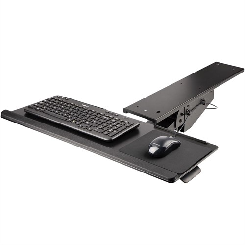 StarTech.com Uitschuifbare Bureau Toetsenbordlade, Full Motion Keyboard en Mouse Tray met Verstelbare Hoogte, 25 x 65cm Plateau, Ergonomisch Bureaublad voor Toetsenbord met Muismat en Polssteun-3