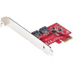 StarTech.com SATA PCIe Kaart, 2 Port PCIe SATA Uitbreidingskaart, 6Gbps, Full/Low Profile, PCI Express naar SATA Adapter/Controller, ASM1061 Non-Raid, PCIe naar SATA Converter