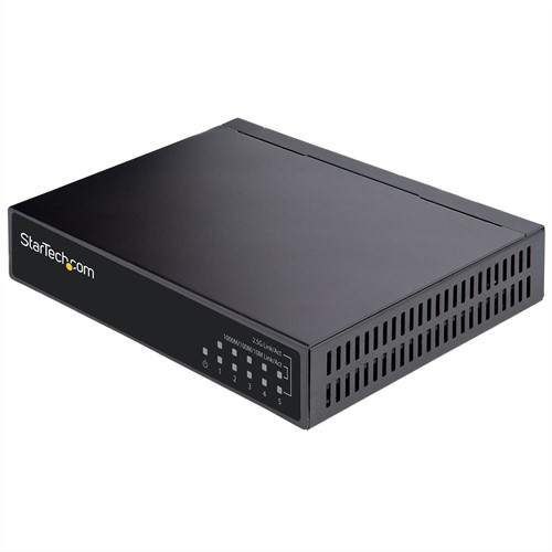 StarTech.com Unmanaged 2.5G Switch - 5 Port Gigabit Switch - 2.5GBASE-T Unmanaged Ethernet Switch - Ethernet Splitter - Din Rail of Wandmonteerbaar - Multi-Gigabit - Auto-MDIX - 9K Jumbo