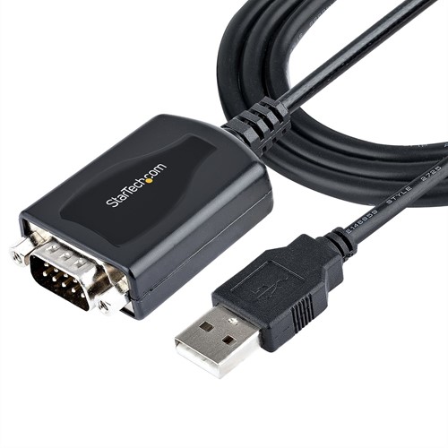 StarTech.com 1m USB Serial Converter Kabel, USB naar Serieel met COM Poort Retention, DB9 Male RS232 naar USB, USB naar Serial Adapter voor PLC/Printer/Scanner, Prolific Chipset, Windows/Mac