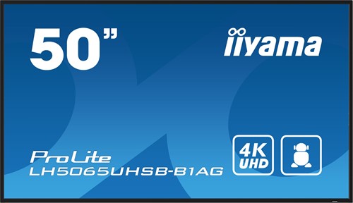 iiyama LH5065UHSB-B1AG beeldkrant Digitale signage flatscreen 125,7 cm (49.5") LCD Wifi 800 cd/m² 4K Ultra HD Zwart Type processor Android 11 24/7
