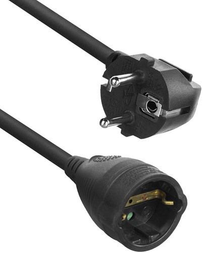 ACT AC2470 electriciteitssnoer Zwart 10 m Netstekker type F