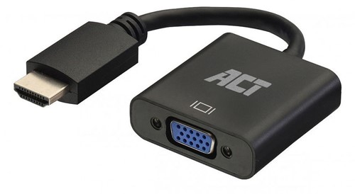 ACT AC7535 video kabel adapter 0,23 m HDMI Type A (Standaard) VGA (D-Sub) Zwart