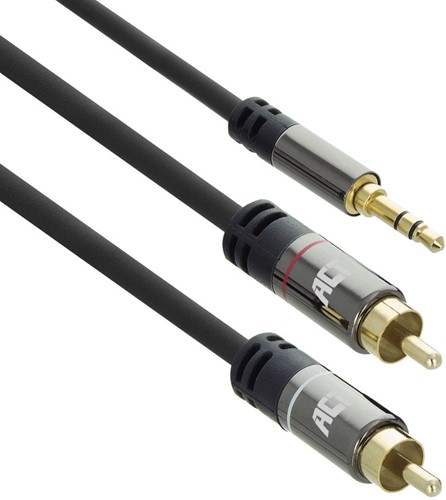 ACT AC3607 audio kabel 5 m 2 x RCA 3.5mm Zwart