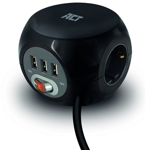 ACT AC2400 energiedistributie 3 AC-uitgang(en) Zwart