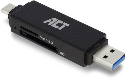 ACT AC6375 geheugenkaartlezer USB 3.2 Gen 1 (3.1 Gen 1) Zwart