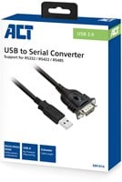 ACT EM1016 seriële kabel Zwart 0,6 m USB Type-A DB-9-2