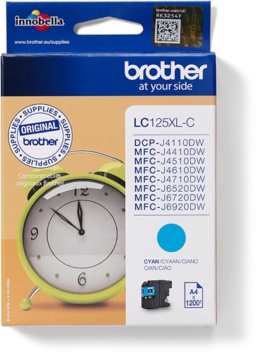 Brother LC125XLC inktcartridge 1 stuk(s) Origineel Cyaan