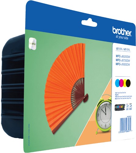 Brother LC129XLVALBP inktcartridge 4 stuk(s) Origineel Zwart, Cyaan, Kastanjebruin, Geel