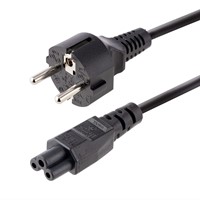 StarTech.com 3m Laptop Stroomkabel, EU Schuko Plug naar C5 (Clover Leaf), 2.5A 250V, 18AWG, Laptop Vervangkabel, Printer Voedingkabel, Laptop Lader Kabel / Laadkabel, UL-Listed