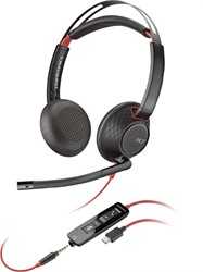 POLY Blackwire 5220 Stereo USB-C Headset + 3,5 mm plug + USB-C/A adapter