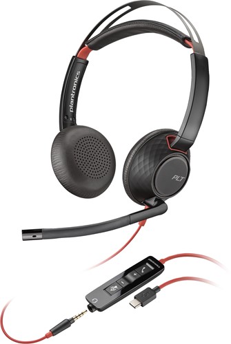 POLY Blackwire 5220 Stereo USB-C Headset + 3,5 mm plug + USB-C/A adapter