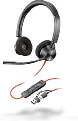 POLY Blackwire 3320 Stereo USB-C Headset + USB-C/A adapter