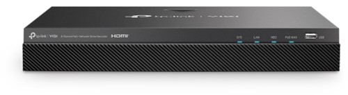 TP-Link VIGI NVR2008H-8MP Netwerk Video Recorder (NVR) Zwart