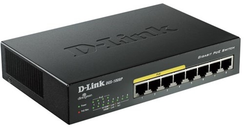 D-Link DGS-1008P netwerk-switch Unmanaged Gigabit Ethernet (10/100/1000) Power over Ethernet (PoE) Zwart