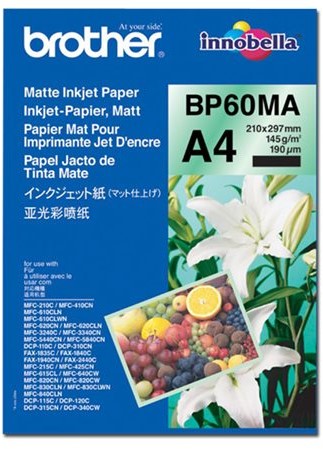 Brother BP60MA Inkjet Paper papier voor inkjetprinter A4 (210x297 mm) Mat 25 vel Wit