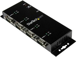 StarTech.com 4-poort USB naar DB9 RS232 Seriële Adapter Hub – Industrieel DIN-rail en Wandmontage