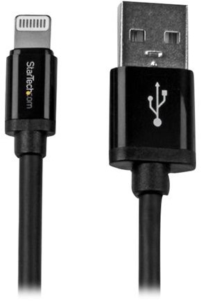 StarTech.com 2 m lange zwarte Apple 8-polige Lightning-connector naar USB-kabel voor iPhone / iPod / iPad