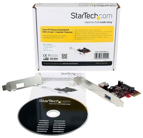 StarTech.com 2-poorts PCI Express SuperSpeed USB 3.0 kaart met UASP-ondersteuning 1 intern, 1 extern