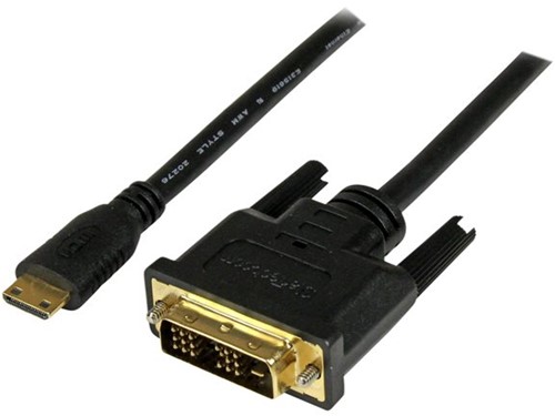 StarTech.com 1m Mini HDMI naar DVI Kabel, DVI-D naar HDMI Kabel (1920x1200p), 19 Pin HDMI Mini Male naar DVI-D Male, Digital Monitor Kabel Adapter M/M, Mini HDMI naar DVI Adapter