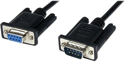 StarTech.com 2 m zwarte DB9 RS232 seriële nullmodemkabel F/M