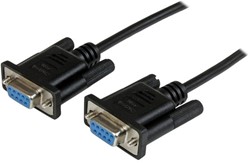 StarTech.com 2 m zwarte DB9 RS232 seriële nullmodemkabel F/F