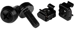 StarTech.com M6 x 12mm schroeven en kooimoeren 100 stuks pak zwart