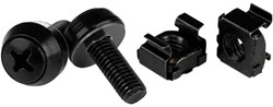 StarTech.com M6 x 12mm schroeven en kooimoeren 50 stuks pak zwart