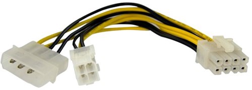 StarTech.com 15 cm 4-Pin naar 8-Pin EPS Voedingsadapter met LP4 F/M