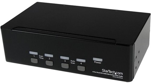 StarTech.com 4-poort Dual DVI USB KVM-switch met Audio en USB 2.0-hub