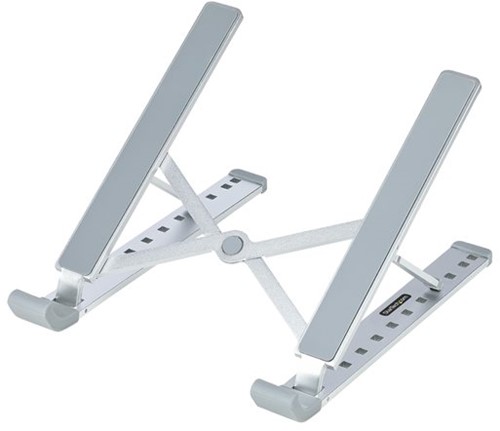 StarTech.com Inklapbare Laptopstandaard, Verstelbare Hoek, Ergonomische Laptophouder, Draagvermogen 10Kg, Ventileren/Kantelen/Verhogen, Aluminium Tablet/Laptop Steun/Riser/Staander