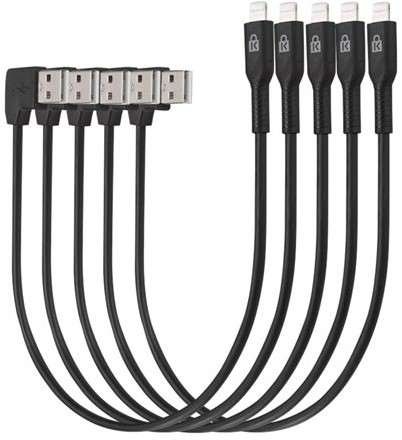 Kensington Charge & Sync Cable, Universal Tablet, USB to Lightning - 5 pack