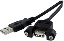 StarTech.com 60 cm lange, op paneel gemonteerde USB-kabel A naar A F/M