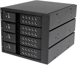 StarTech.com 4-bay Aluminium Trayless Hot Swap Mobile Rack Backplane voor 3,5 inch SAS II/SATA III - 6 Gbps HDD